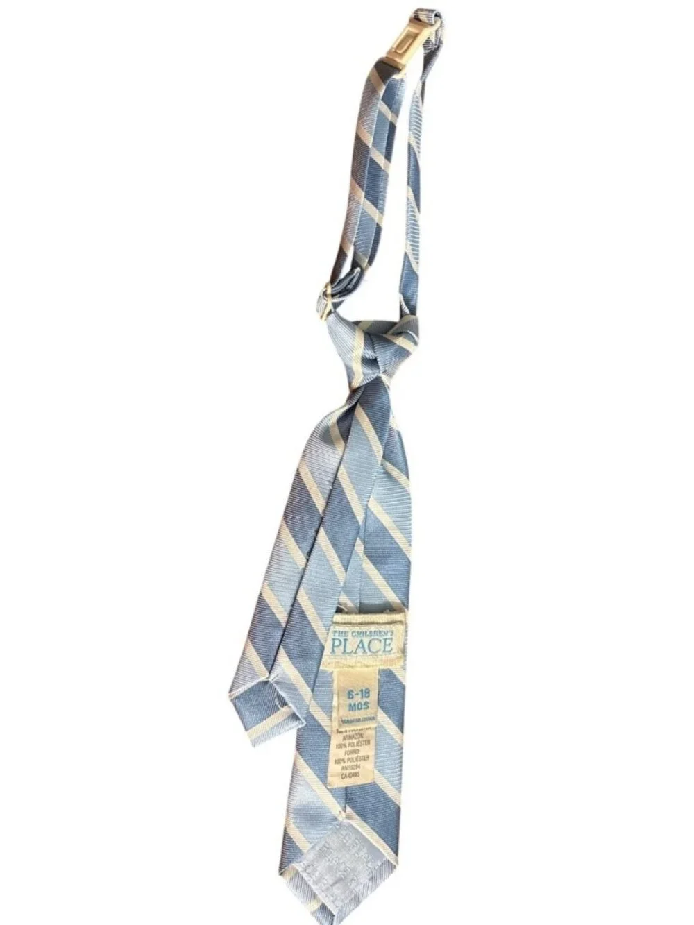 Boys The Childrens Place Infant Adjustable Blue & White Striped Tie 6-18 Mo Wed